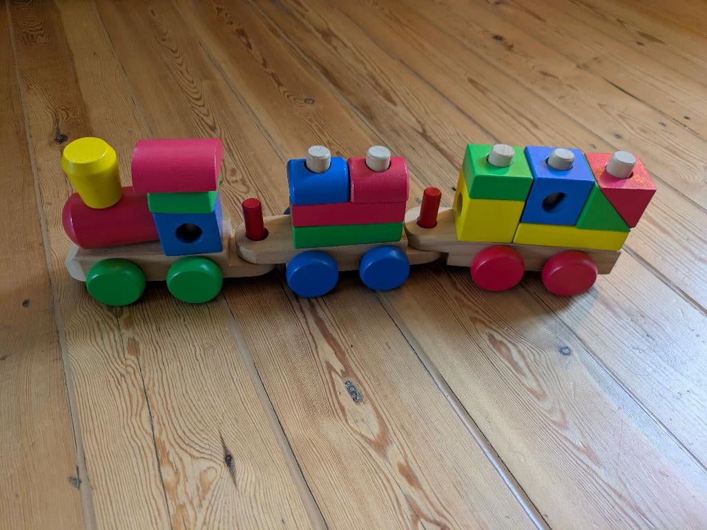 Babyspeelgoed met houten trein, Ophalen, Zo goed als nieuw, Duw- of Trekspeelgoed