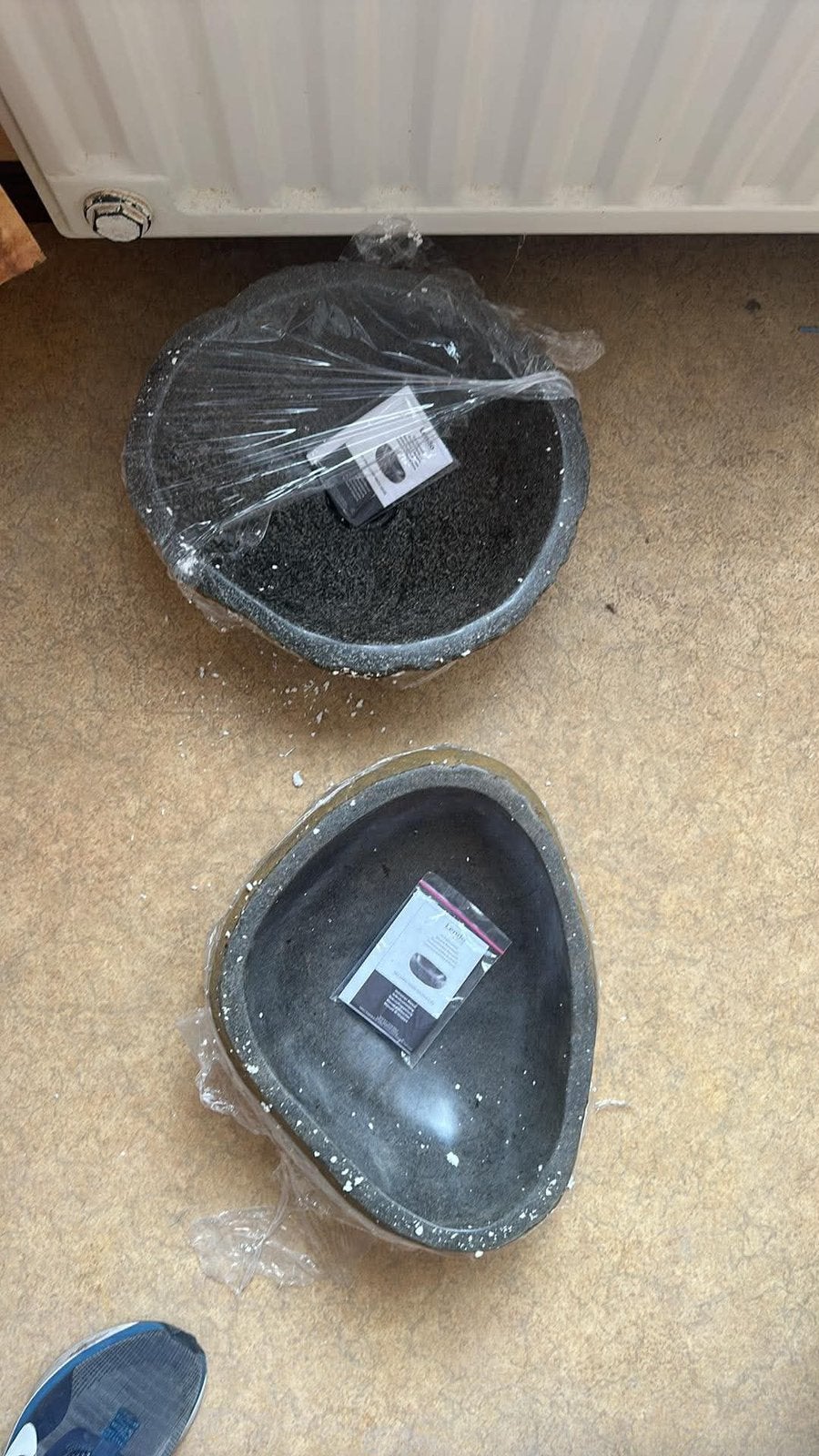 2x lavabos/vasques en pierre naturelle — Nouveau, Neuf, Lavabo ou Évier, Moins de 25 cm, Moins de 100 cm