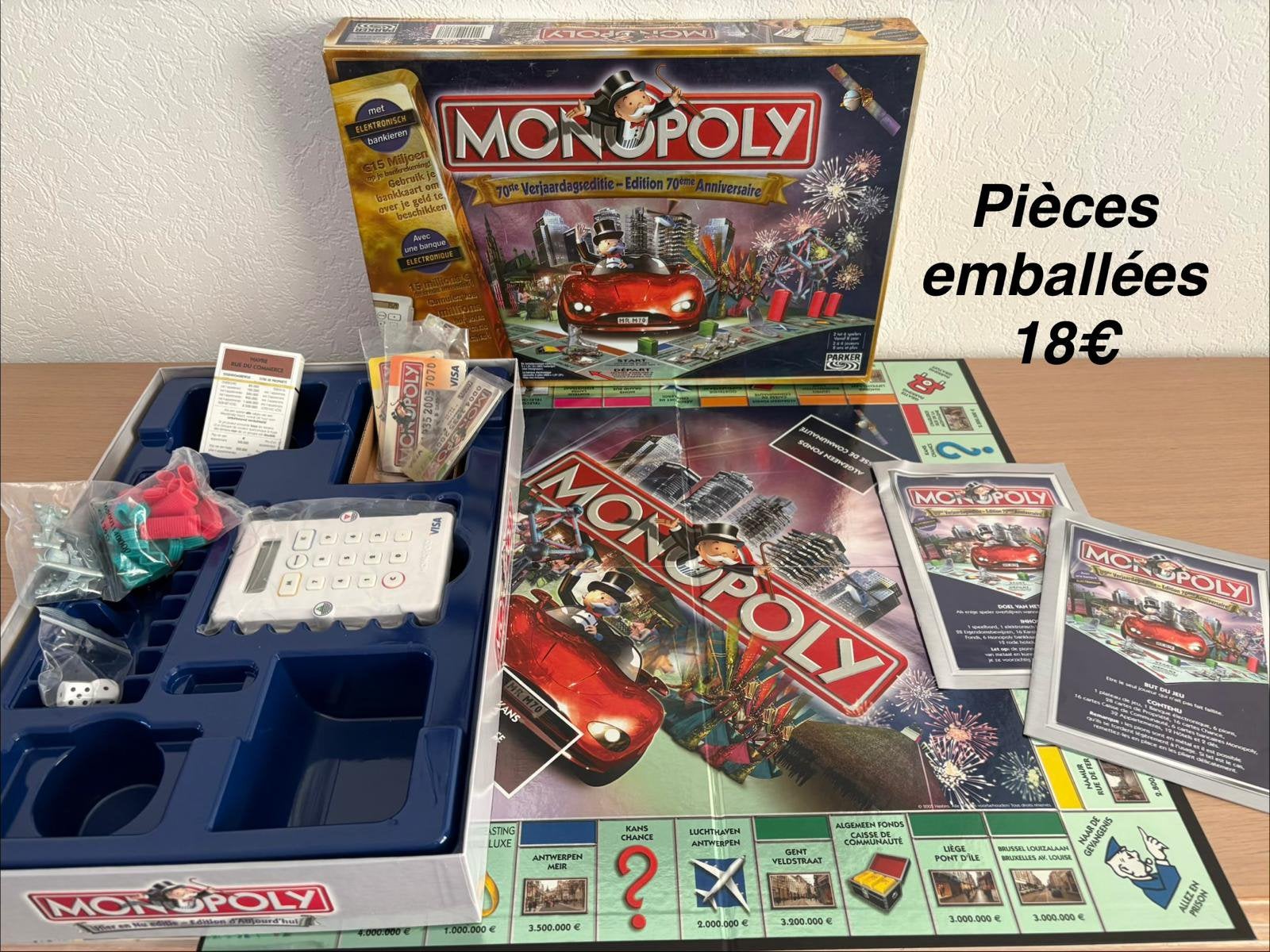 Monopoly 70 eme anniversaire ( pieces emballées), Enlèvement ou Envoi, Comme neuf