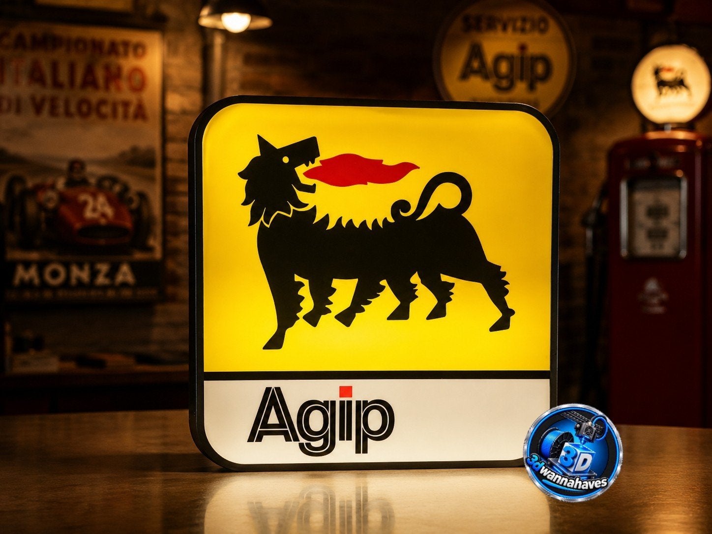 Mooie Agip lichtbak voorzien van energiezuinige LED, Enlèvement ou Envoi, Neuf, Table lumineuse ou lampe (néon)