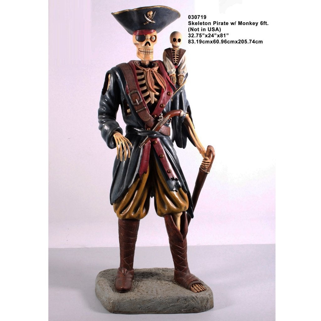 Statue de pirate 198 cm  statue squelette de pirate réaliste, Enlèvement, Neuf