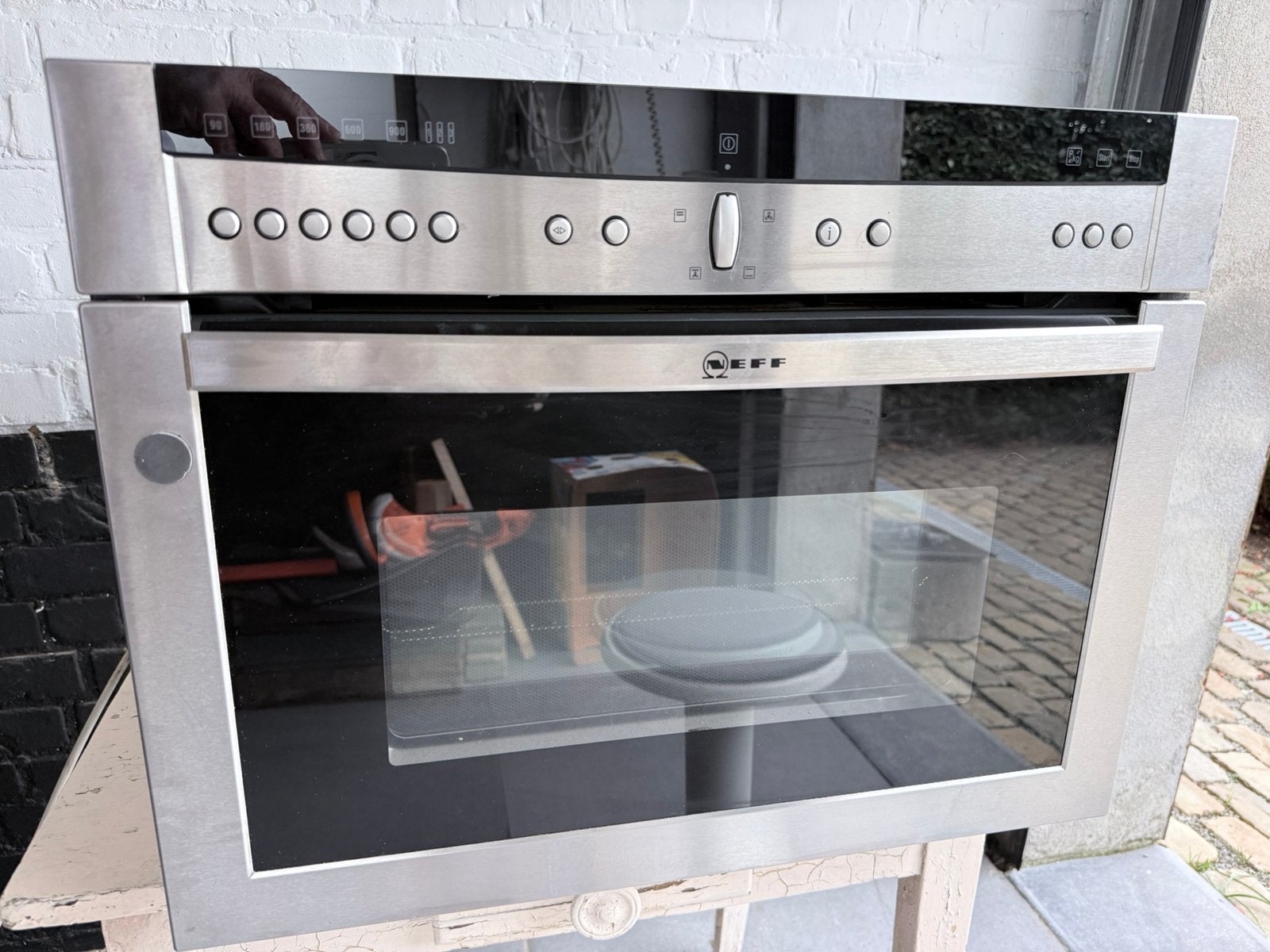 Neff combi microwave 45 cm hoog inox, Elektronische apparatuur, Ophalen, Gebruikt, Neff, Combi-oven