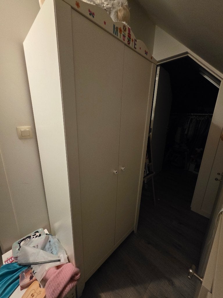 Kinderkleerkast, Huis en Inrichting, Ophalen, Wit meisjeskamer, Met plank(en), 50 tot 100 cm