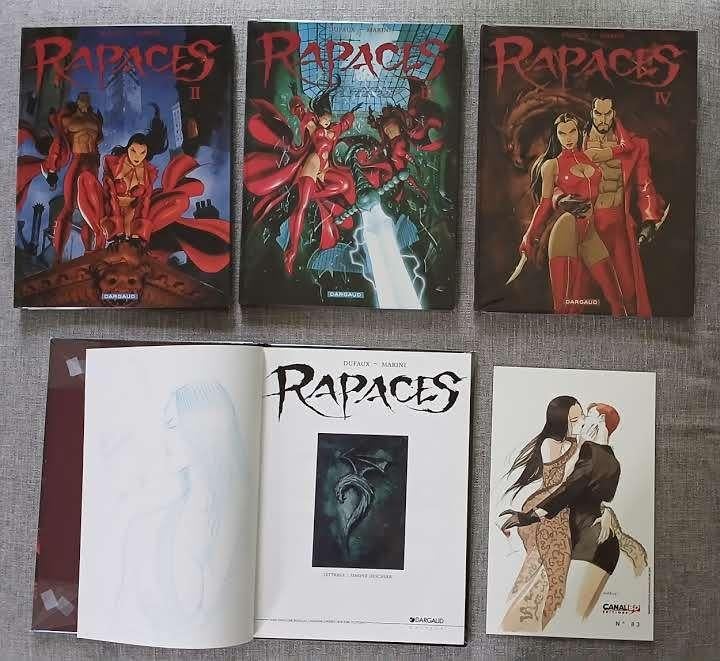 BD 4 tomes Rapaces Marini Dufaux EO Neufs Dédicace, Neuf, Enlèvement ou Envoi, Marini Dufaux, Une BD