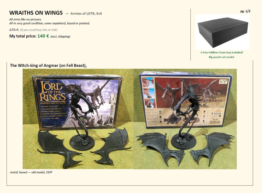 Wraiths on Wings (Evil) ME SBG Games workshop, Hobby & Loisirs créatifs, Enlèvement ou Envoi, Neuf, Le Seigneur des Anneaux, Figurine(s)