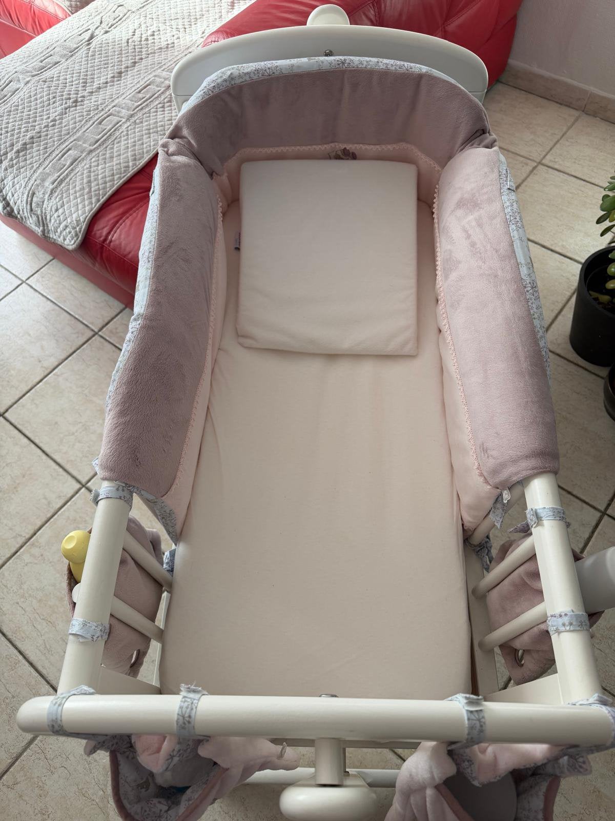 Berceau à bascule Troll blanc avec accessoires, Enlèvement, Comme neuf