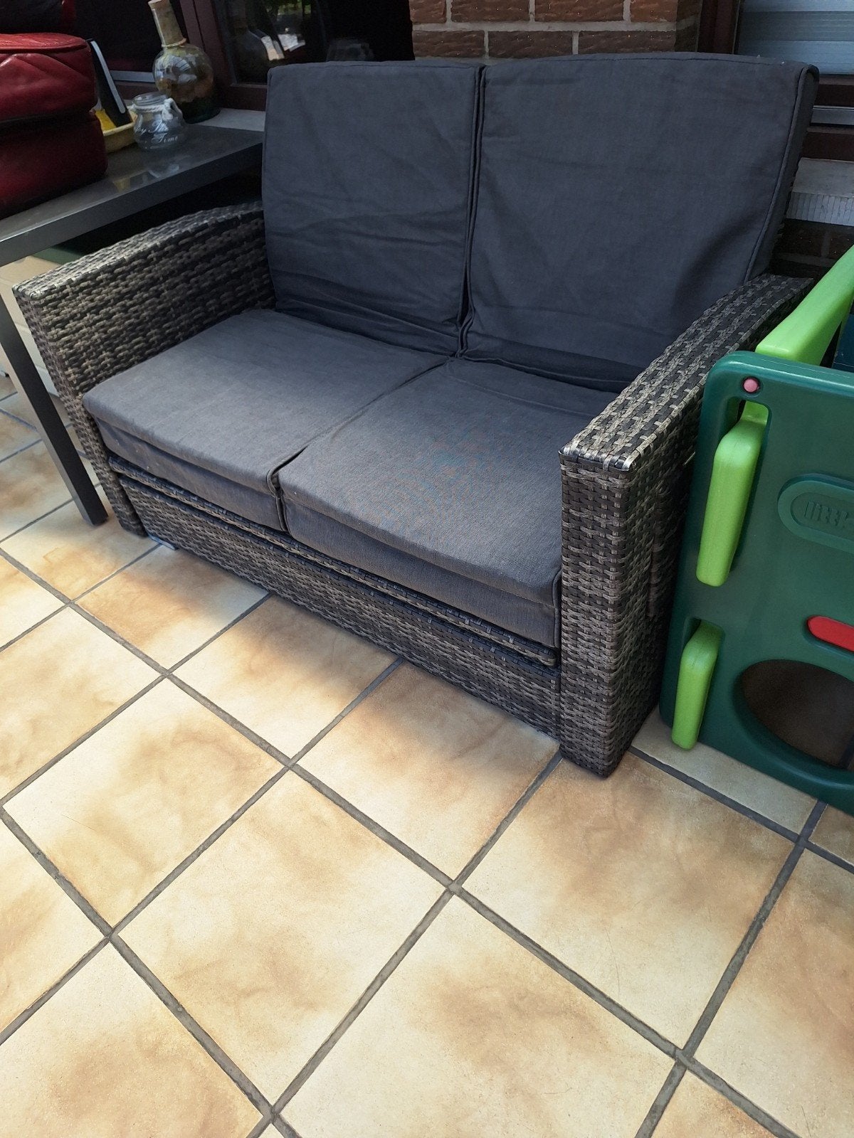 comfortabele wicker loungeset, Tuin en Terras, Ophalen, Wicker, Bank, Loungeset