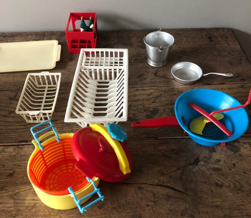 Set kinderspeelgoed keuken accessoires jaren 60, Antiek en Kunst, Ophalen of Verzenden
