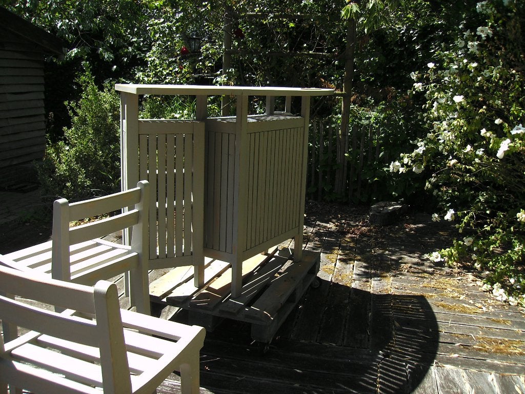Veranda- of tuinbarmeubel toeplooibaar met 6 barstoelen, Enlèvement, Comme neuf