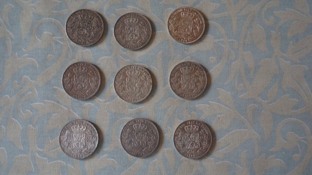 5 Francs argent, Léopold II, Envoi, Argent, Série, Argent