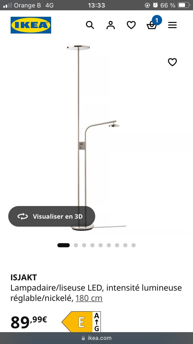 Lampadaire/liseuse LED, Enlèvement