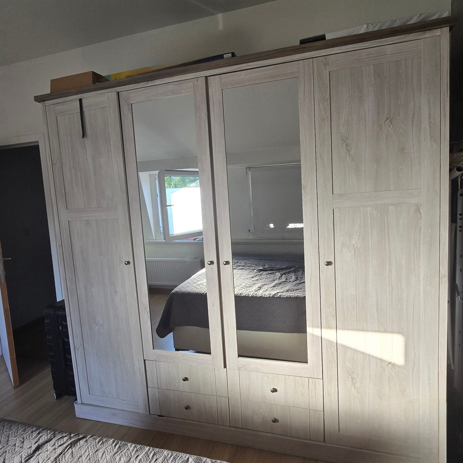 Garde-robe Eline 225cm - décor - white oak & autumn, Enlèvement