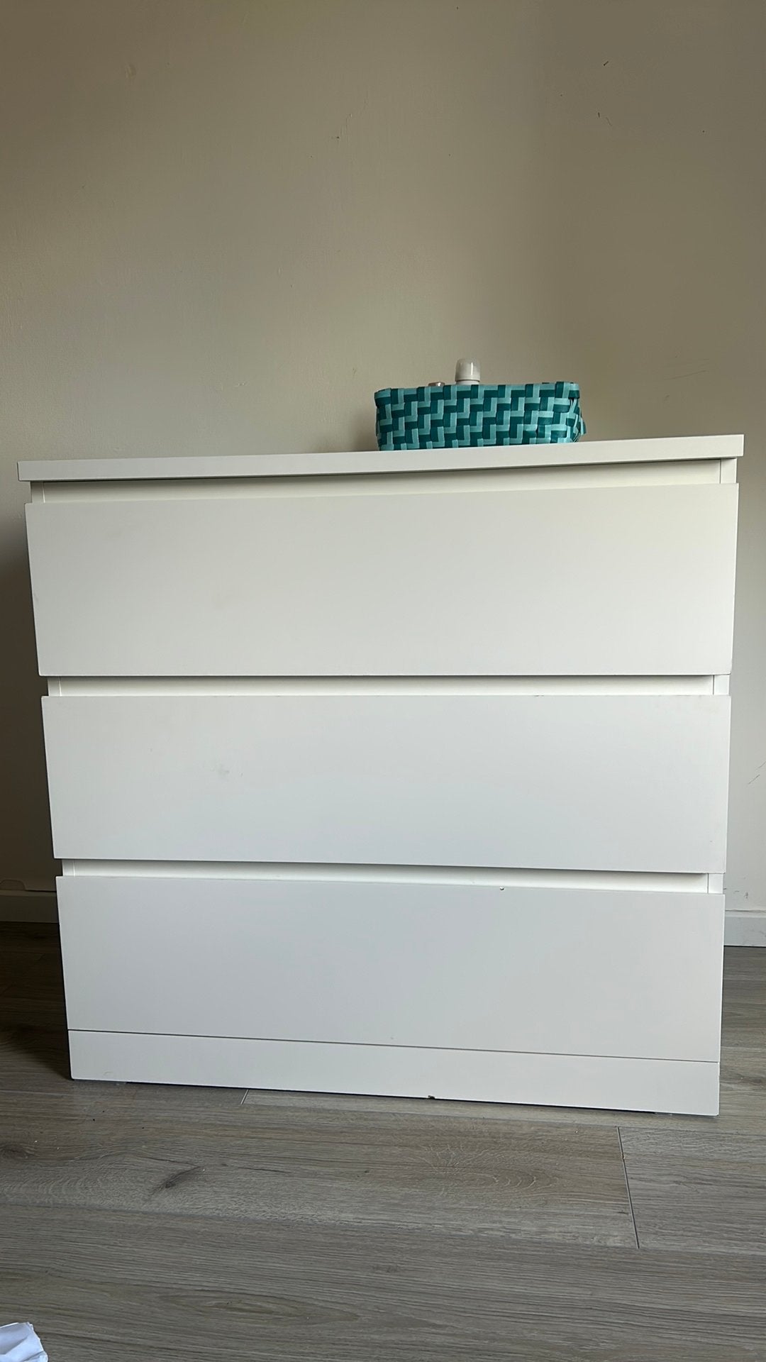 MALM dressoir met 3 laden, wit, IKEA, Ophalen, Gebruikt