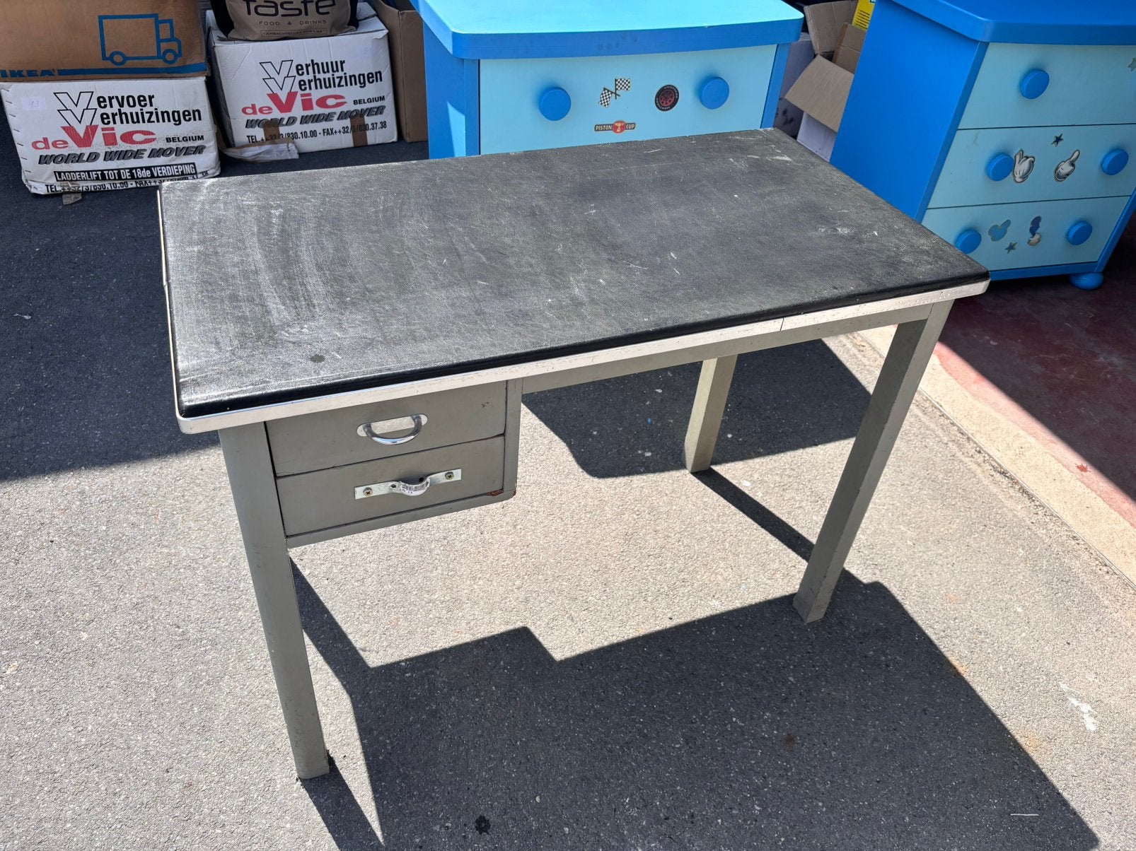 Vintage dactylotafel, industriele look, Ophalen