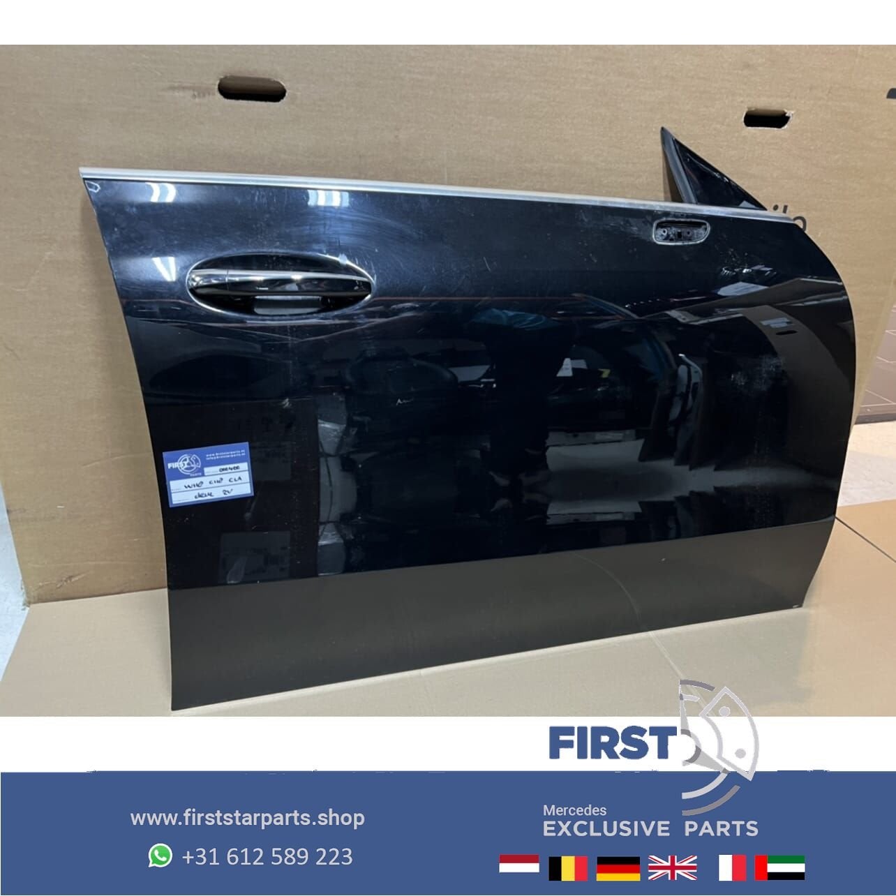 W118 C118 X118 CLA DEUR PORTIER ZWART COMPLEET RECHTSVOOR Me, Gebruikt, -, Deur, Ophalen of Verzenden