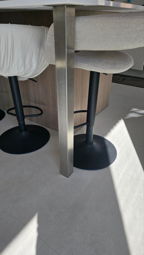 Inox steunpoot voor kookeiland of bar 87.5cm 6x6, Ophalen