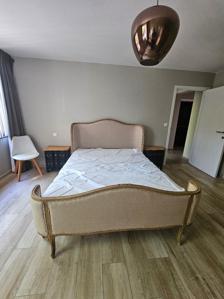 Lit 2 places, Maison & Meubles, Beige, Comme neuf, Enlèvement, 200 cm