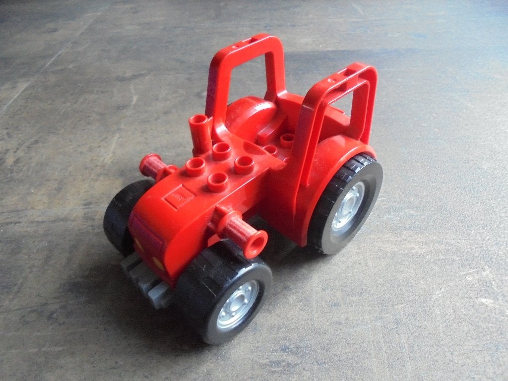 Lego Duplo Farm Tractor with 2x2 Studs on Hood (zie foto's)2, Enlèvement ou Envoi, Utilisé, Briques en vrac, Duplo