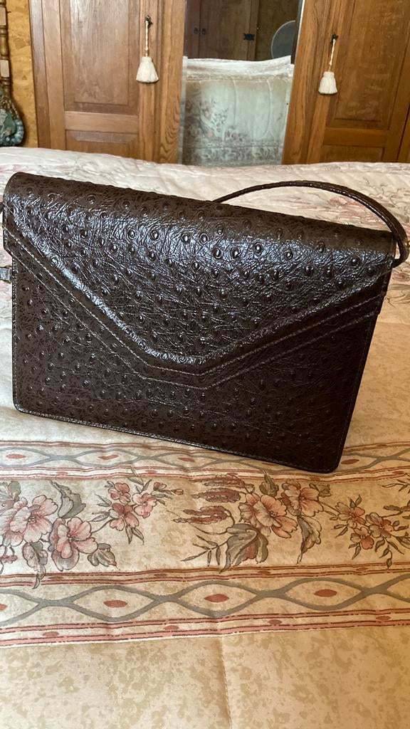 Lederen handtas, bruin, Enlèvement, Comme neuf, Brun, Sac à main