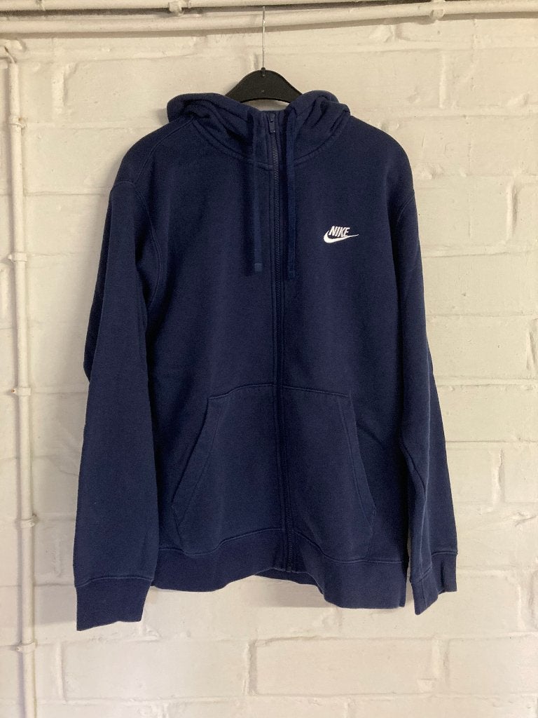 Donkerblauwe hoodie met rits, Nike, Large, Maat 52/54 (L), Blauw, Nike, Ophalen of Verzenden