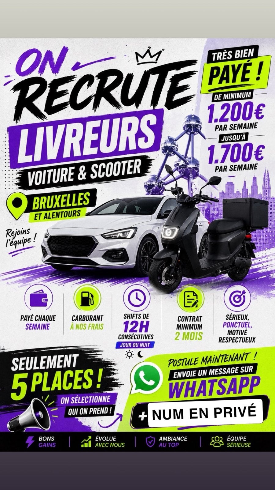 RECHERCHE CHAUFFEURS/LIVREUR