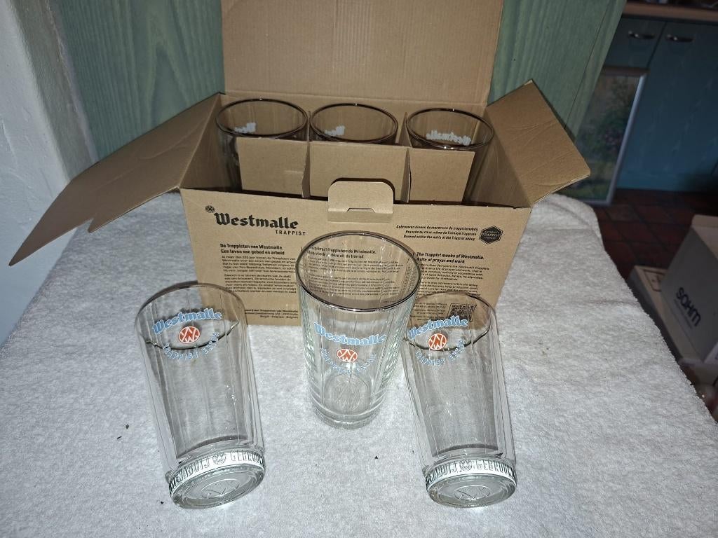 6 hoge glazen Westmalle, nieuw, Verzamelen, Glas en Drinkglazen, Nieuw, Bierglas, Ophalen of Verzenden