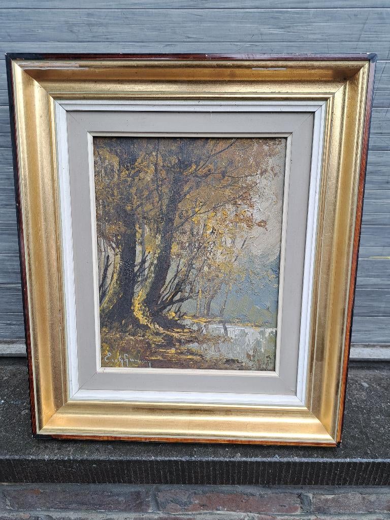 huile sur toile signe emile lammers, Antiek en Kunst, Ophalen of Verzenden