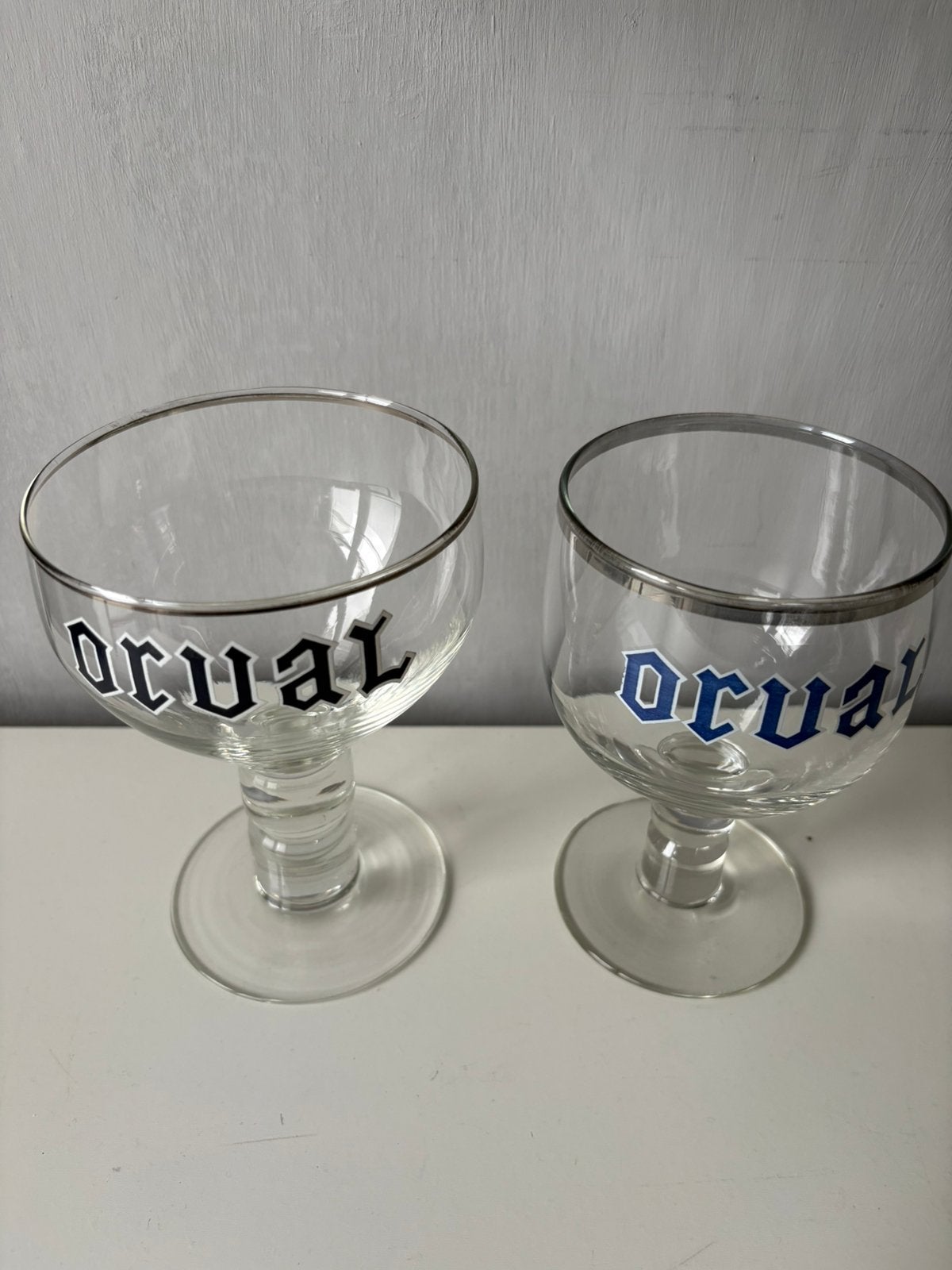 2 oude ORVAL-glazen. (Waaronder een BENJAMIN), Verzamelen, Ophalen of Verzenden, Zo goed als nieuw
