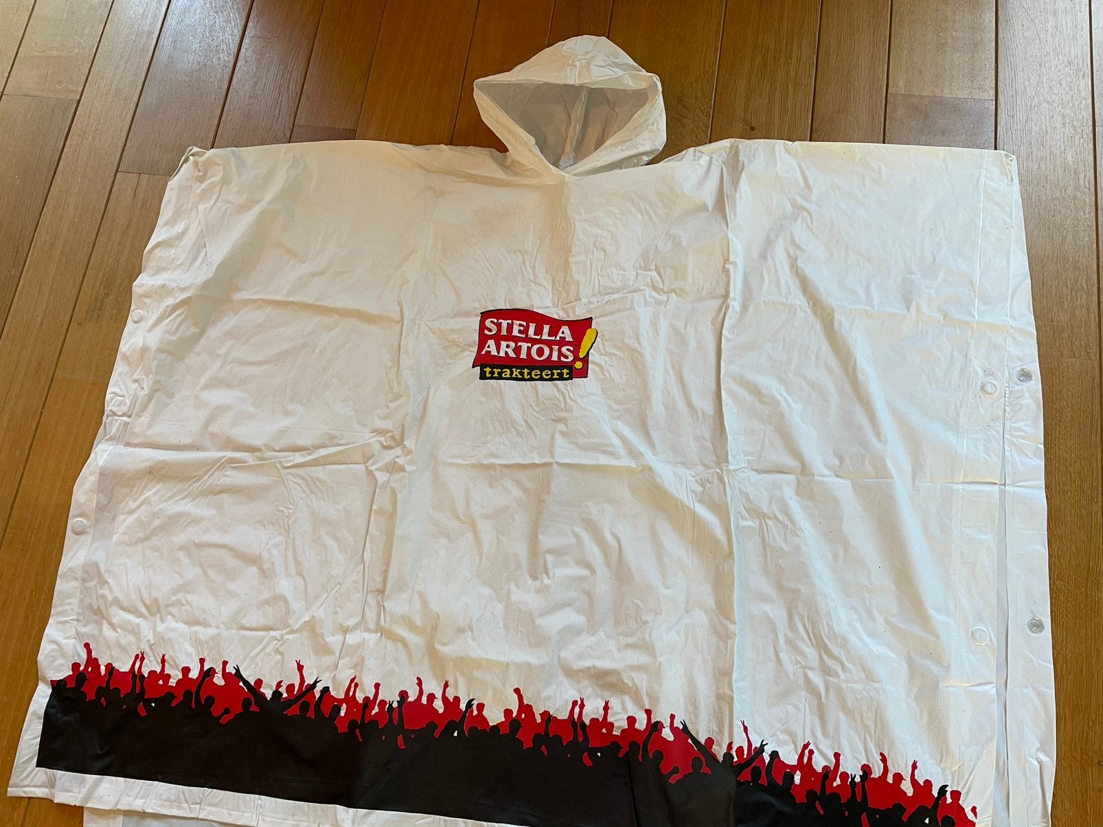 Vintage herbruikbare regenponcho voor festivals, Caravans en Kamperen, Regenkleding, Ophalen of Verzenden, Zo goed als nieuw, Regenponcho