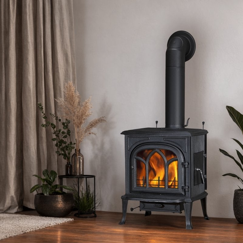 Gietijzeren Houtkachel Mercury 50cm+ Hout!, Hout, Zwart, Nieuw, Ophalen of Verzenden