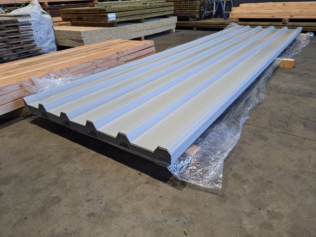 TE KOOP! Dakplaten/wandplaten(9,5/m²): 3 en 4 meter, Nieuw, Minder dan 5 m², Metaal, Grijs