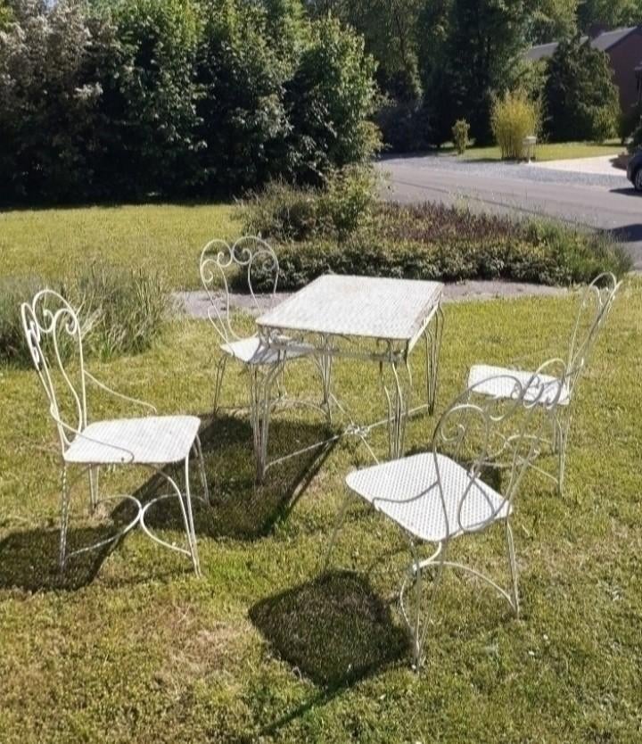 Salon de jardin fer  , vintage, Enlèvement