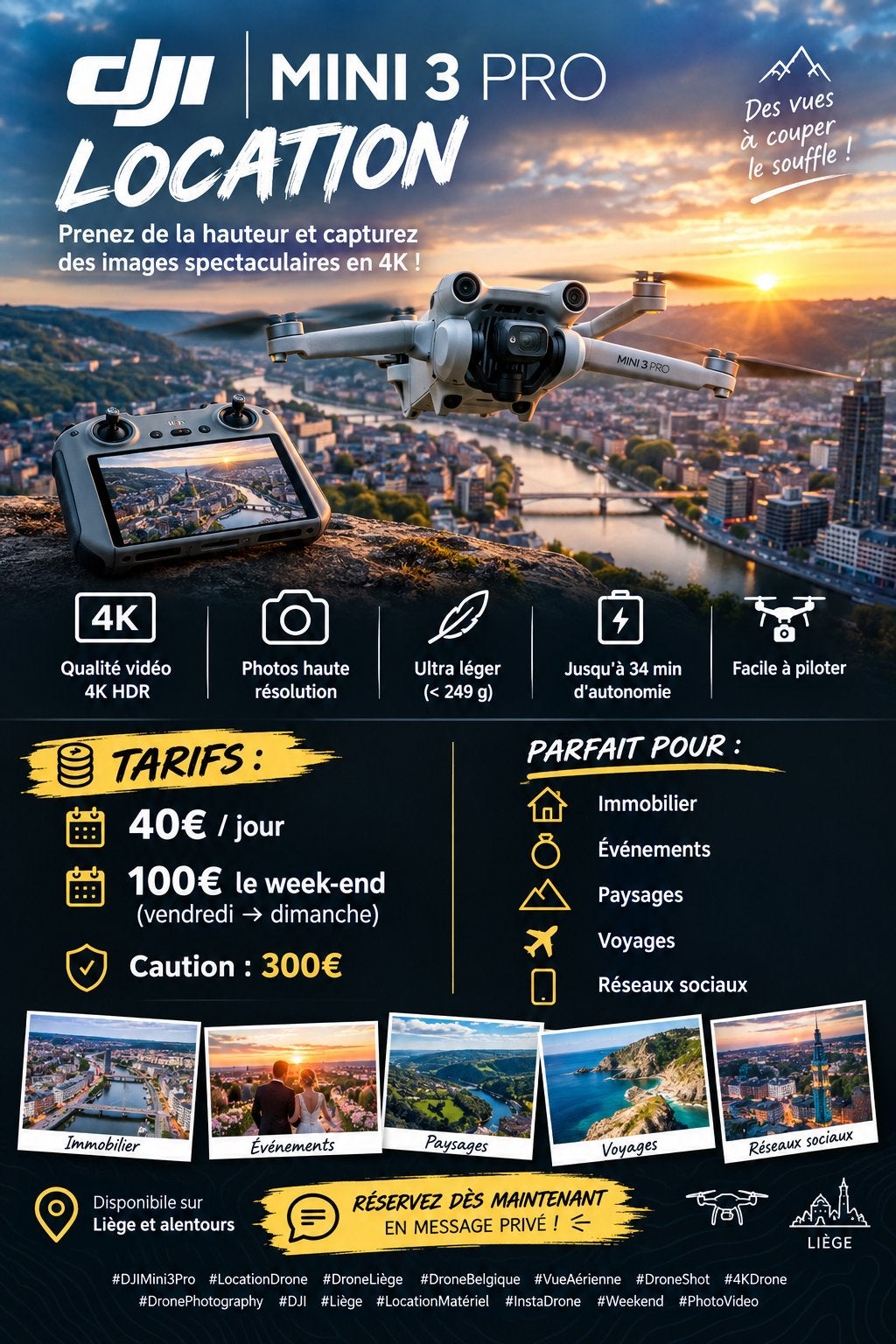 Location drone liege, Tickets & Billets