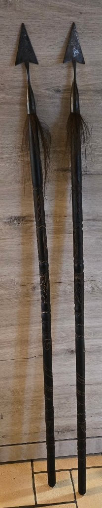 2 Afrikaanse speren, Antiek en Kunst, Kunst | Niet-Westerse kunst, Afrika, Ophalen, Hout