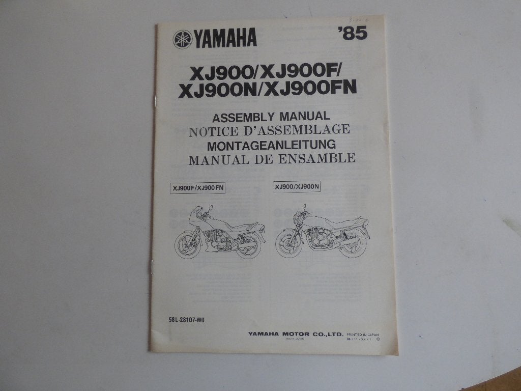 MANUEL DE MONTAGE YAMAHA XJ900/XJ900F/XJ900N/XJ900FN, Motos, Enlèvement ou Envoi, Yamaha