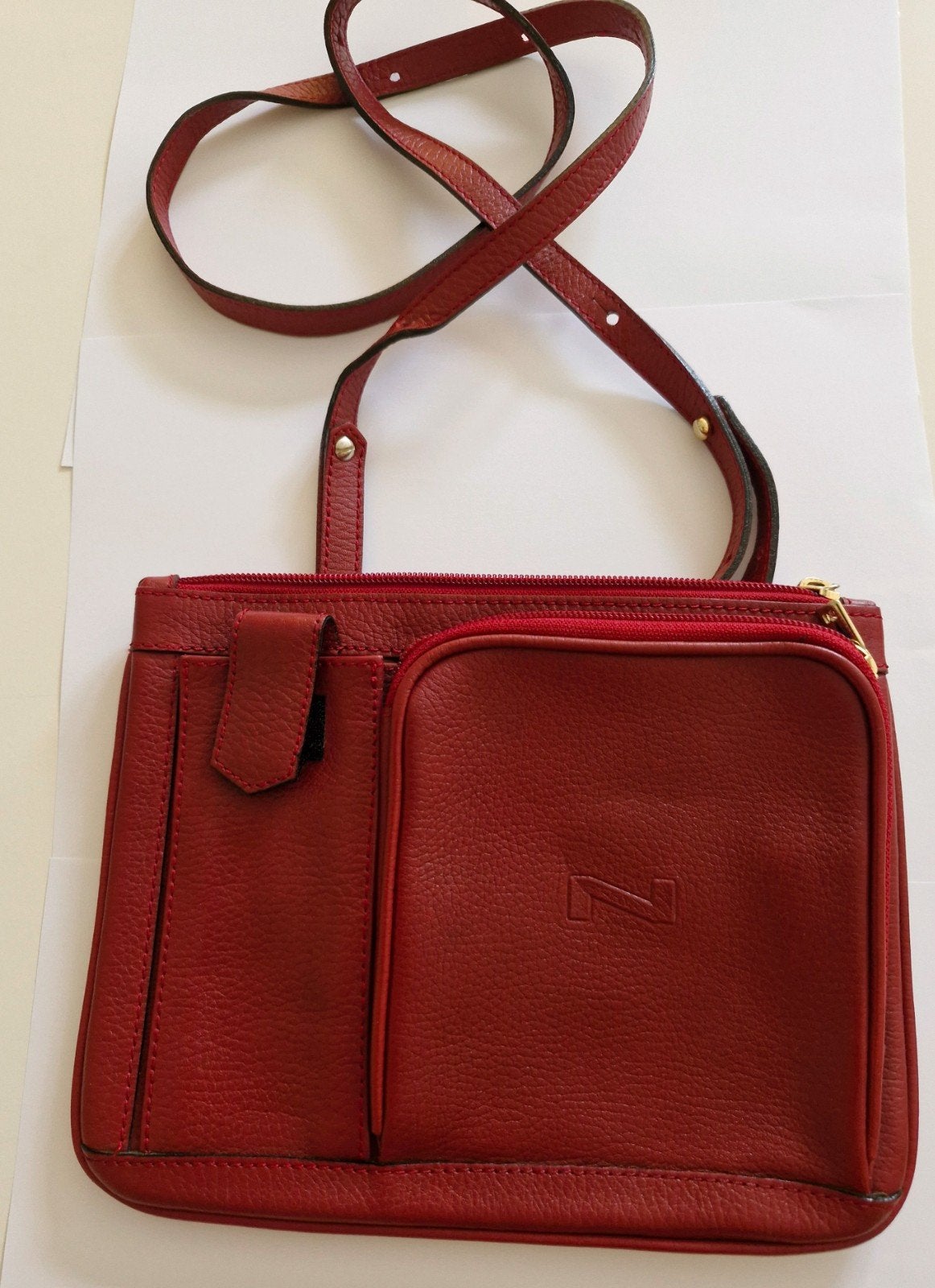 Sac bandoulière en cuir grainé Nathan-Baume, Enlèvement ou Envoi, Utilisé