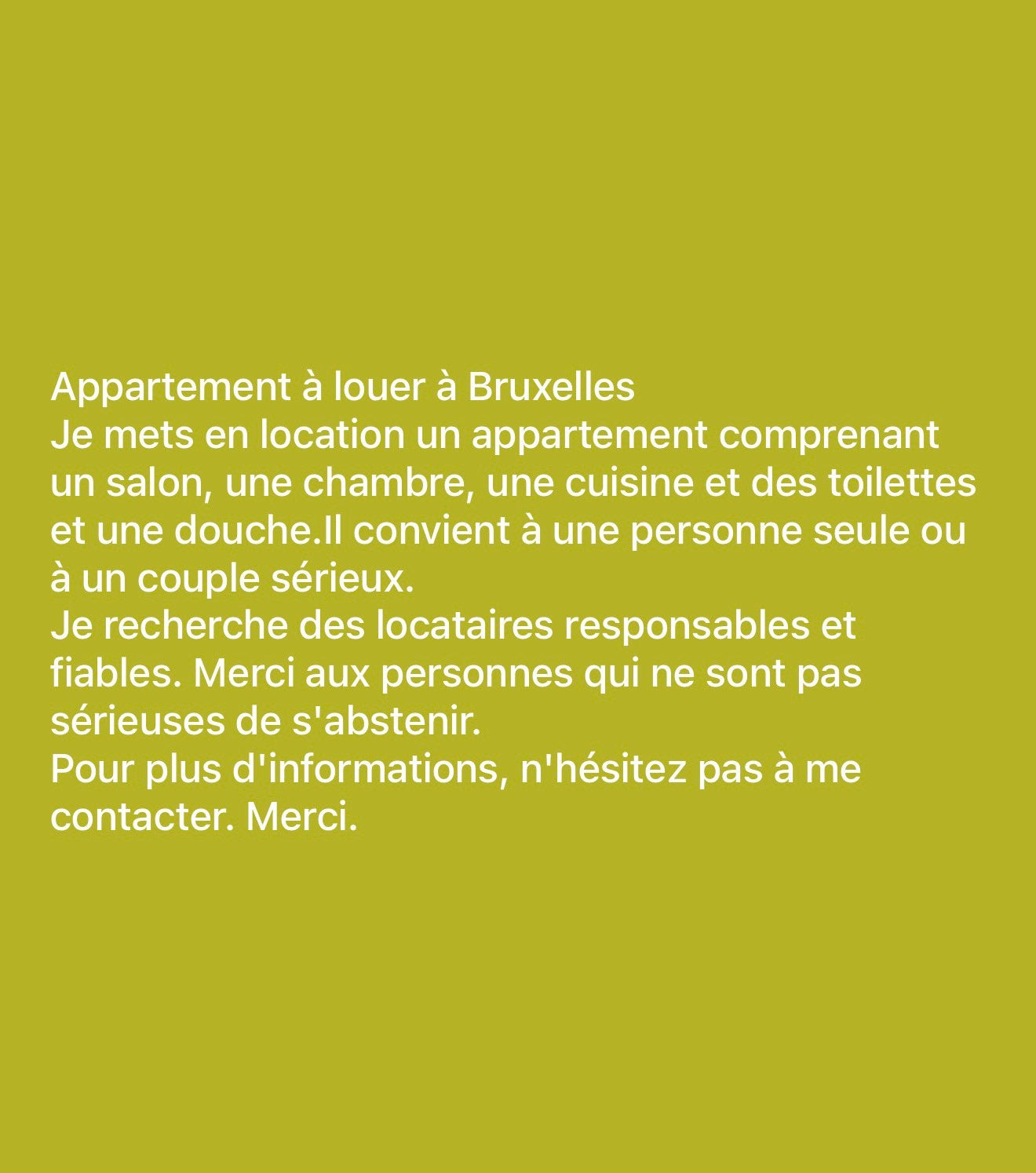 Appartement a louer
