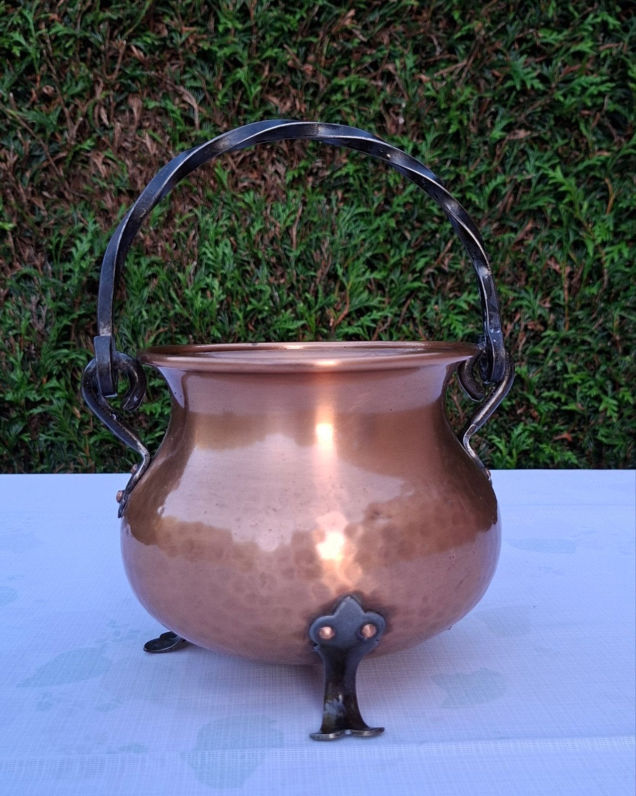 Authentieke koperen pot met handvat - decoratief, Ophalen, Koper
