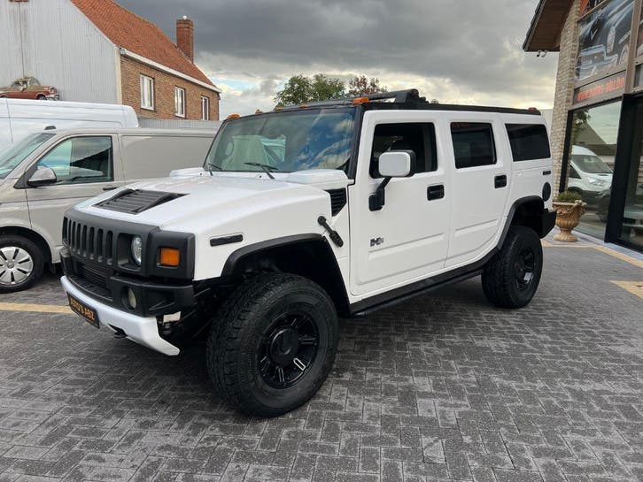 HUMMER H2 6.0 i lichte vracht, Auto's, Automaat, Panoramadak, Wit, Leder