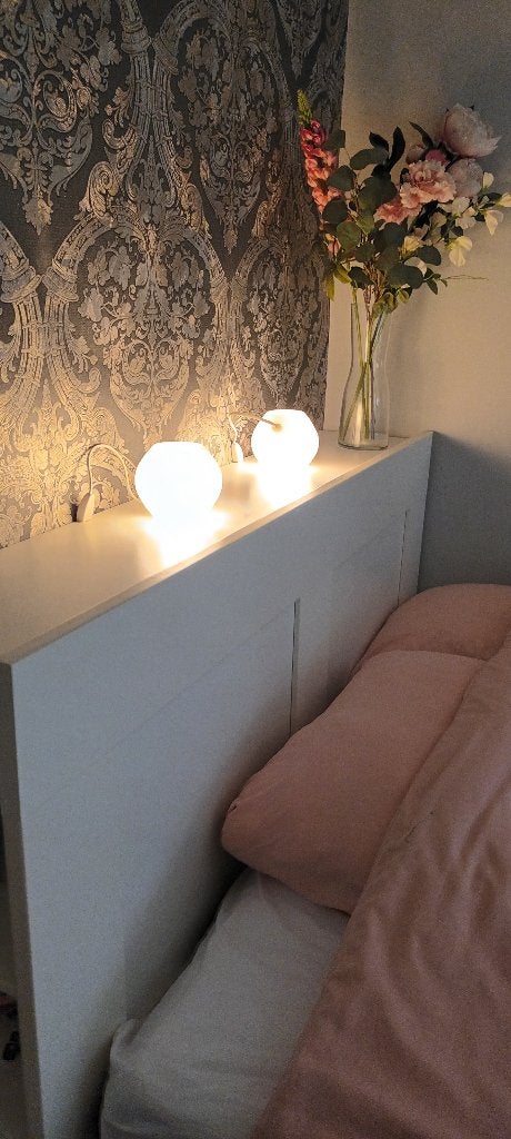 Complete witte Brimnes Ikea slaapkamer 200 x 140 cm, Ophalen, Gebruikt, Wit, Tweepersoons