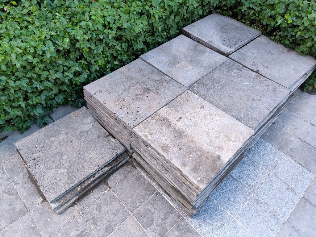 23m² terrastegels arduin 50x50, Tuin en Terras, Ophalen, Gebruikt, Terrastegels, Natuursteen