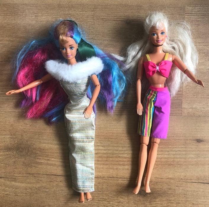 Vintage Barbie poppen Hula hair Teresa en Skating barbie, Ophalen of Verzenden, Gebruikt, Barbie