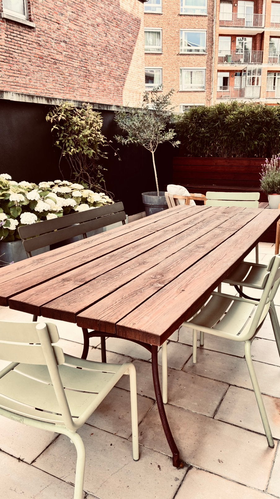 Table en bois jardin à donner, Jardin & Terrasse, Enlèvement, Utilisé, Rectangulaire, Bois