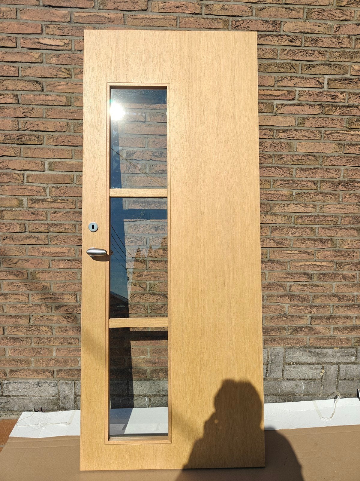Porte Vitrée en Chêne Massif Neuve, 75 à 150 cm, Comme neuf, Enlèvement, Vitre comprise