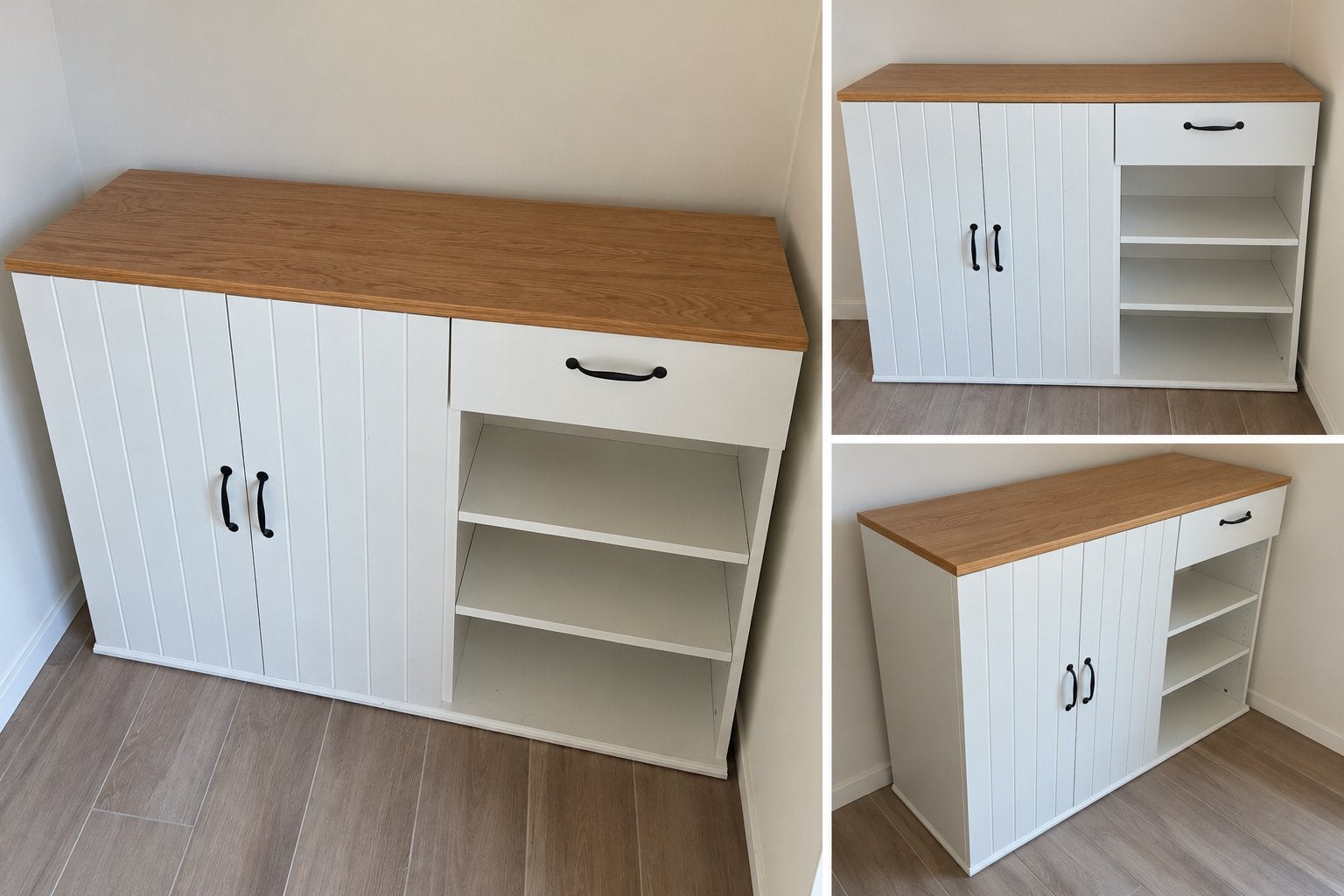 IKEA SKRUVBY dressoir / buffetkast – wit met eikenlook, Ophalen