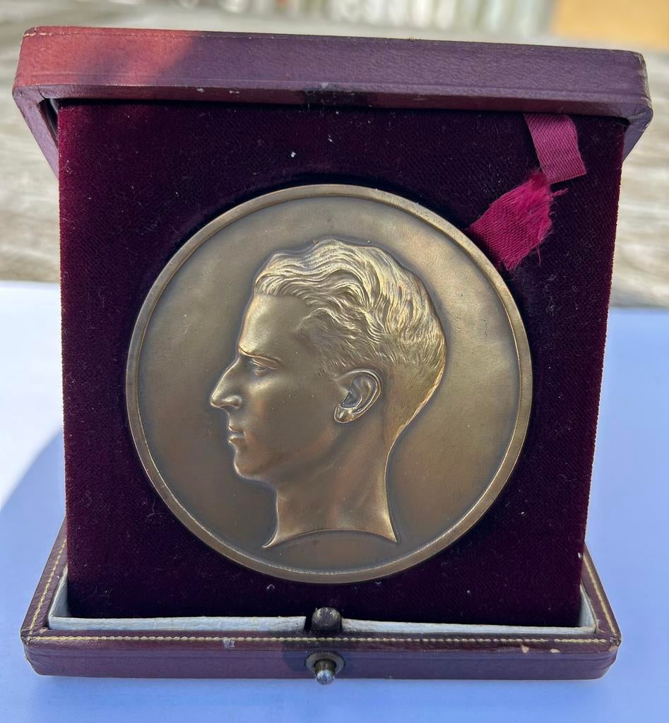 Bronzen medaille Koning Boudewijn – in doos, Ophalen, Brons