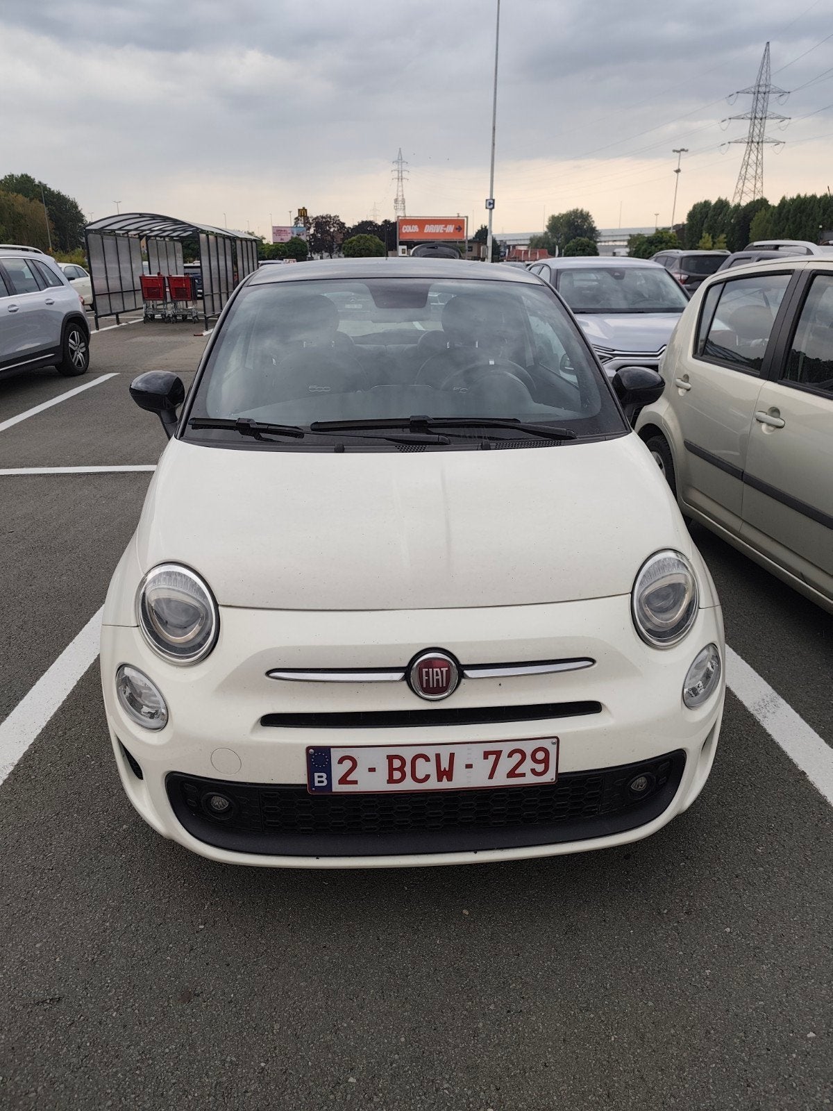 fiat 500 Hey Google, Auto's, Fiat, Zwart, Wit, Handgeschakeld, Te koop