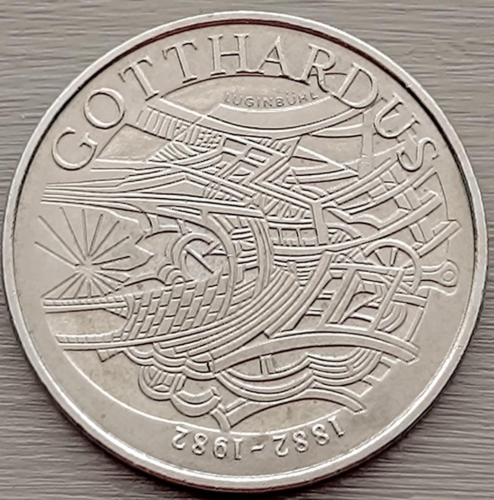 munt Zwitserland 5 franc 1982 : Gotthard, Ophalen of Verzenden