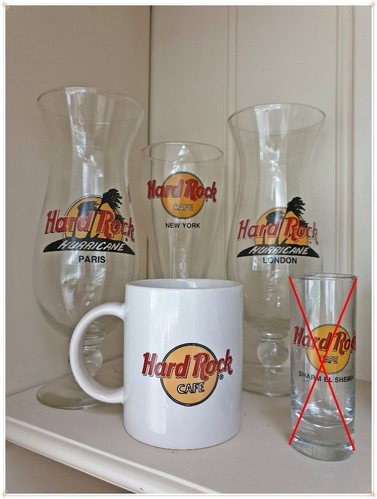 HARD ROCK CAFE - ENSEMBLE VERRES/MUG NEUF (4), Verzamelen, Ophalen of Verzenden, Nieuw, Overige typen