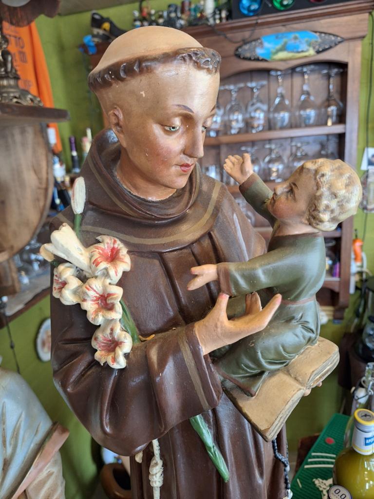 Antiek Heilig beeld St-Antonius 82cm, Antiek en Kunst, Antiek | Religieuze voorwerpen, Ophalen